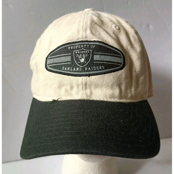 Vintage Oakland Raiders Snapback Hat White Black 90s - Picture 1 of 7